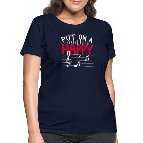 Put On A Happy Christmas Lights Music Teacher - Women's T-Shirt