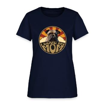 I love mom - Bulldog - Women's T-Shirt - navy - Front