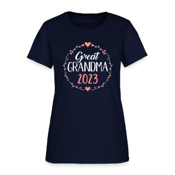 Great Grandma 2023 For Pregnancy Announcement - Women's T-Shirt - navy - Front