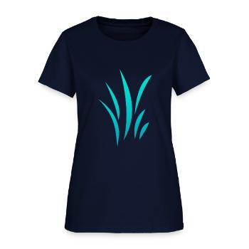 Turquoise simple plant. - Women's T-Shirt - navy - Front