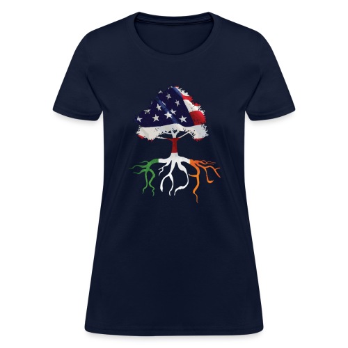 USA Irish Roots Flag Irish Celtic Apparel T - Women's T-Shirt