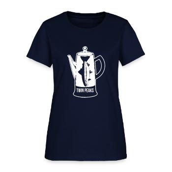 TWIN PEAKS FISH PERCOLATOR Premium Cotton pete coo - Women's T-Shirt - navy - Front