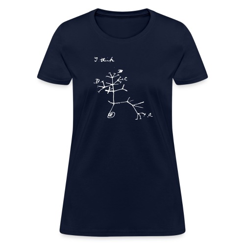 Darwin I Think Tree (white) - Women's T-Shirt