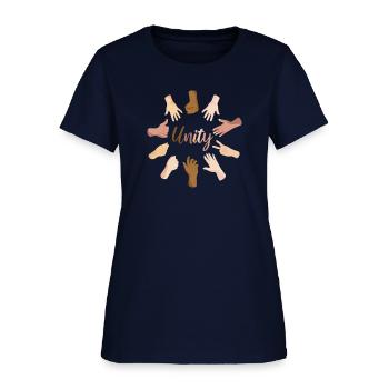 Different Colored Unity Hands - Women's T-Shirt - navy - Front