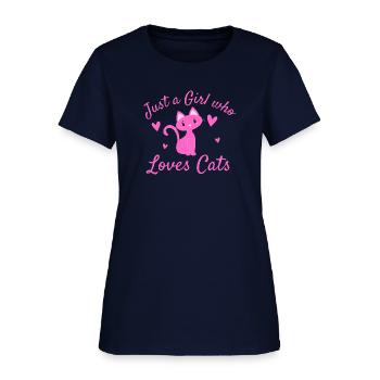 Just a Girl Who Loves Cats - Women's T-Shirt - navy - Front