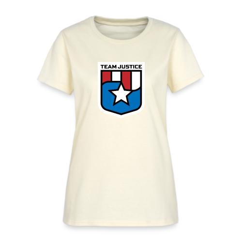 Team Justice Shield Logo white border - Women's T-Shirt