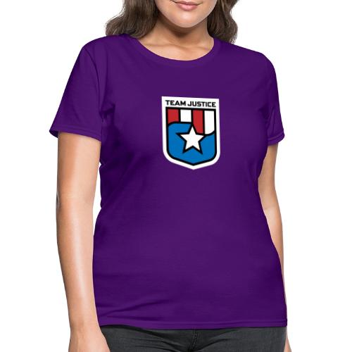 Team Justice Shield Logo white border - Women's T-Shirt