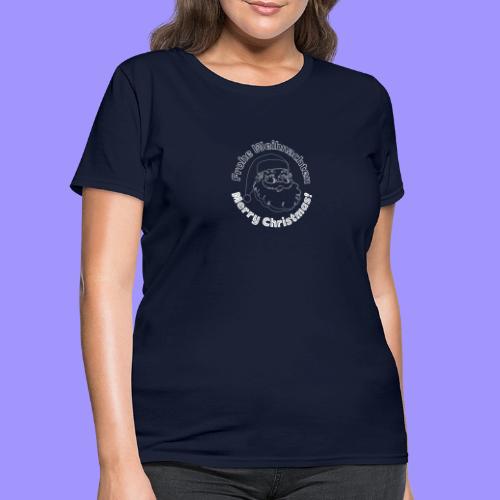 Frohe Weihnachten Merry Christmas Santa Line Art - Women's T-Shirt