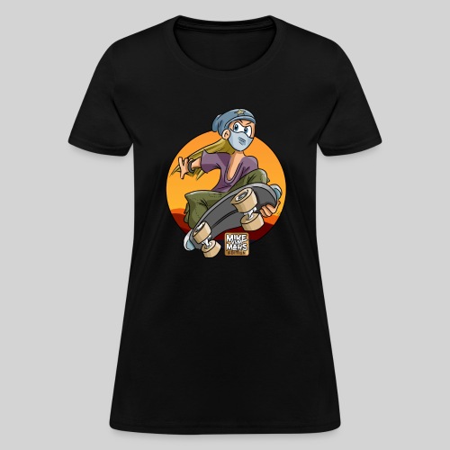 Cartoon Sunset Skater - Women's T-Shirt