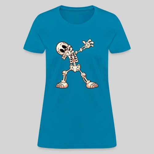 Dabbing Cartoon Skeleton - Women's T-Shirt