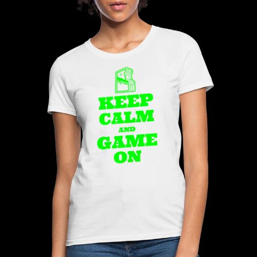 Keep Calm and Game On | Retro Gamer Arcade - Women's T-Shirt