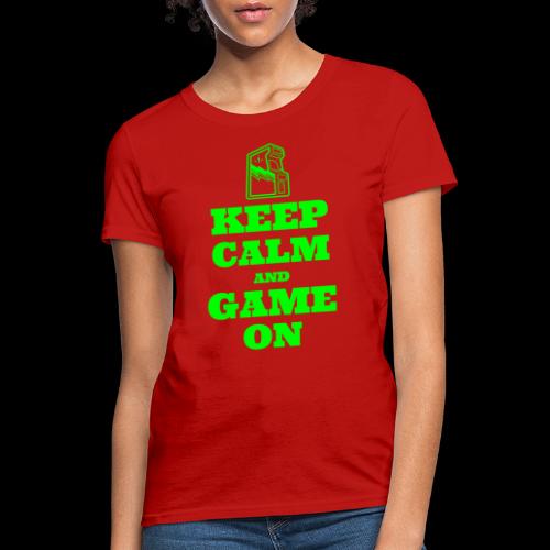 Keep Calm and Game On | Retro Gamer Arcade - Women's T-Shirt