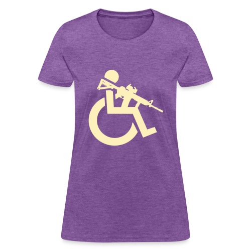 Image of a wheelchair user armed with rifle - Women's T-Shirt