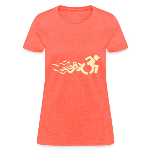 Wheelchair user with flames, disability - Women's T-Shirt