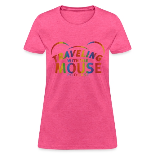TravelingWithTheMouse logo transparent Rainbow Cr - Women's T-Shirt