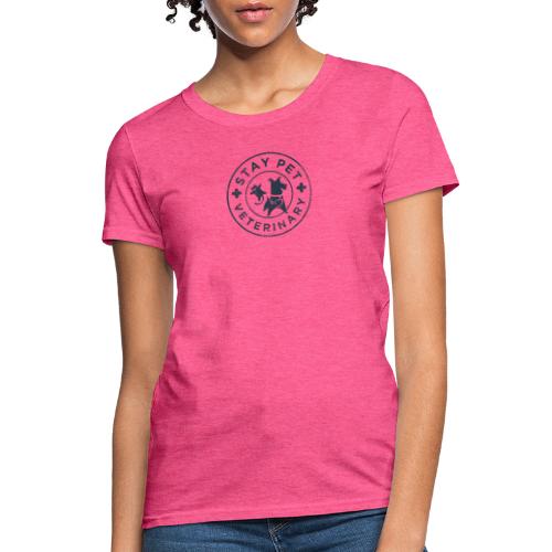 Stay Pet Vet Blue Worn Logo - Women's T-Shirt