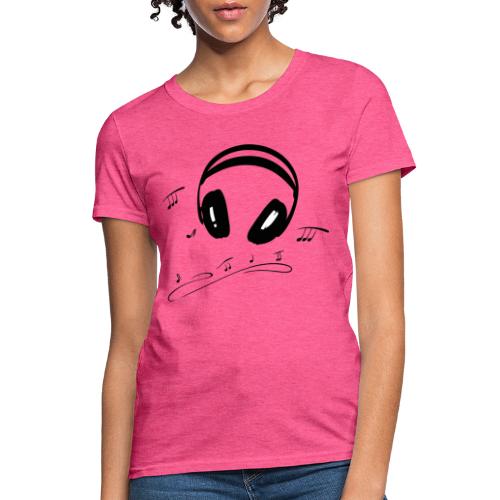 Headphones and music notes. Music Design. - Women's T-Shirt