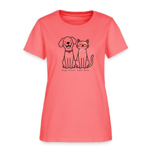 Dogs Drool Cats Rule Funny Pet Design - Women's T-Shirt