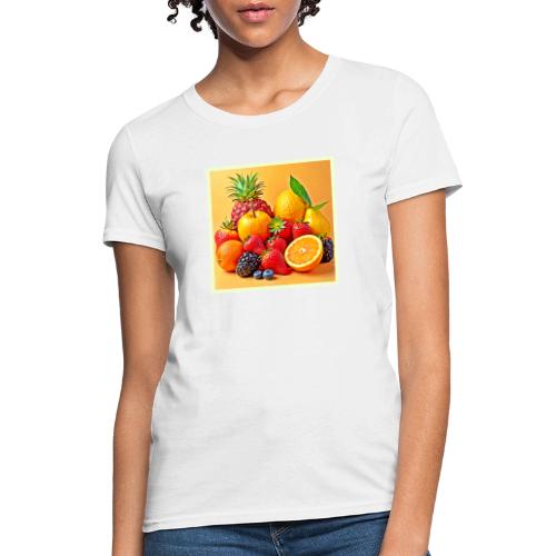 Fresh Bounty: Vibrant Fruit Harvest Art - Women's T-Shirt