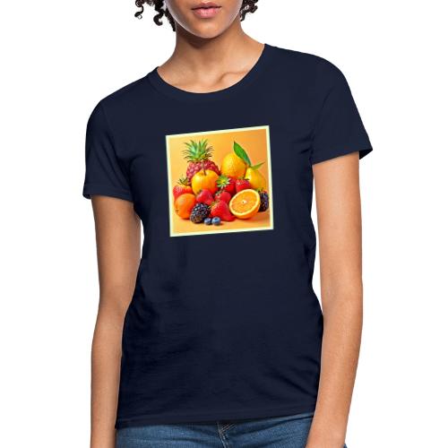 Fresh Bounty: Vibrant Fruit Harvest Art - Women's T-Shirt
