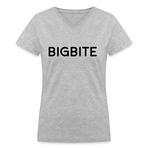 BIGBITE logo red (USE) - Women's V-Neck T-Shirt