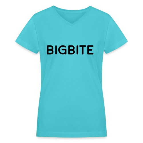 BIGBITE logo red (USE) - Women's V-Neck T-Shirt