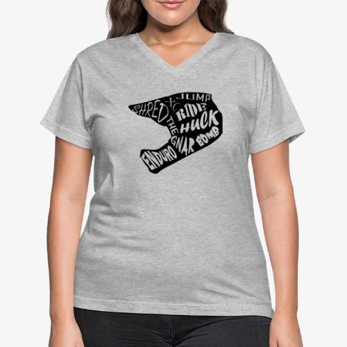 MTB Slang Helmet - Women's V-Neck T-Shirt