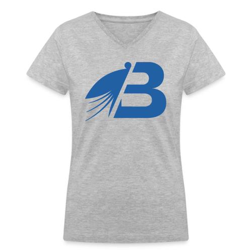 Bluefly Logomark - Blue - Women's V-Neck T-Shirt