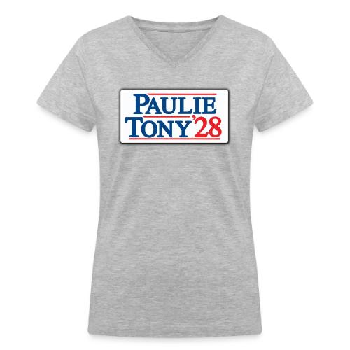 Paulie and Tony for Co-President 2028 - Women's V-Neck T-Shirt