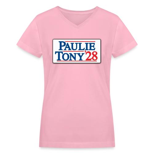 Paulie and Tony for Co-President 2028 - Women's V-Neck T-Shirt