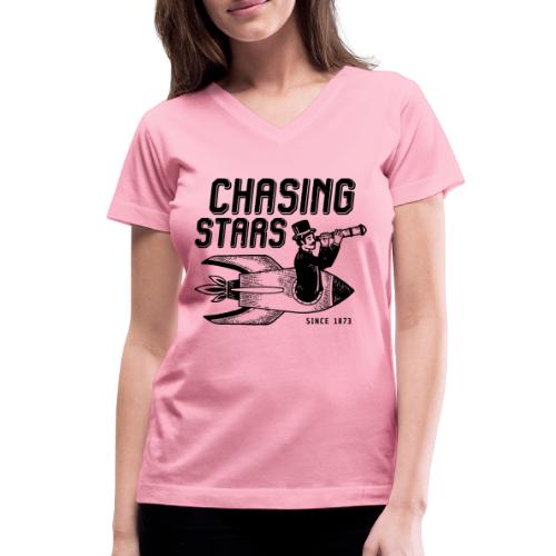 chasing stars space - Women's V-Neck T-Shirt