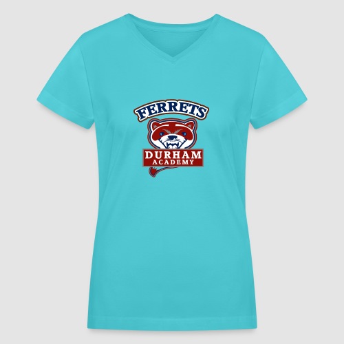 durham academy ferrets sport logo - Women's V-Neck T-Shirt