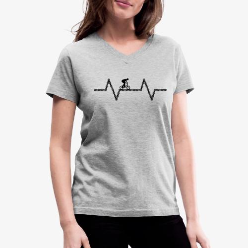 bmx bike heartbeat - Women's V-Neck T-Shirt