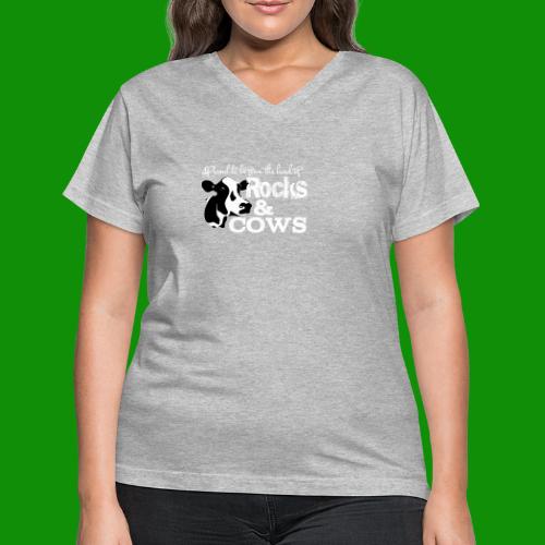 Rocks & Cows Rural Minnesota - Women's V-Neck T-Shirt
