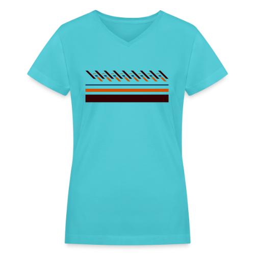Cute, colorful striped designs for the seasons - Women's V-Neck T-Shirt