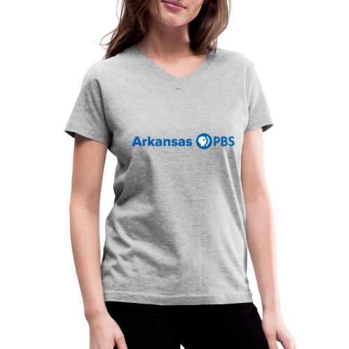 Arkansas PBS blue white - Women's V-Neck T-Shirt