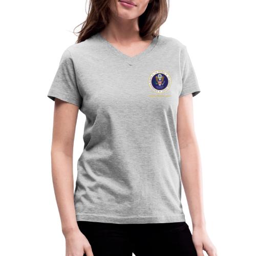The Peoples Seal w gold url - Women's V-Neck T-Shirt