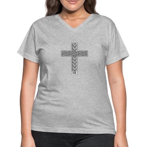Jesus cross. I'm no longer a slave to fear. - Women's V-Neck T-Shirt