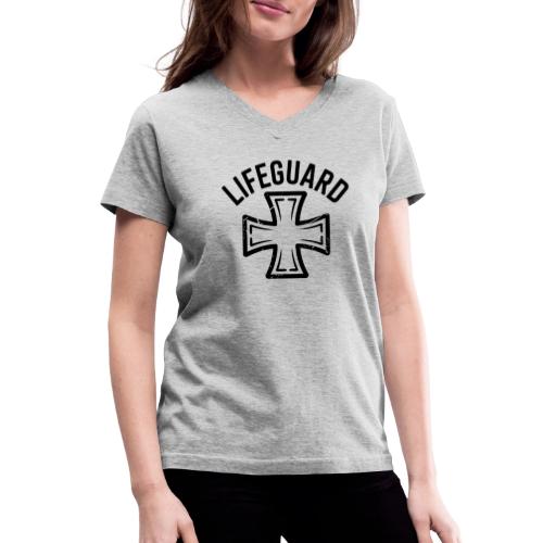 Lifeguard Cross Emblem - Women's V-Neck T-Shirt