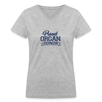 Hearth Organ Donation Organs Organ Donor Donors - Women's V-Neck T-Shirt - gray - Front - Julia (174cm)