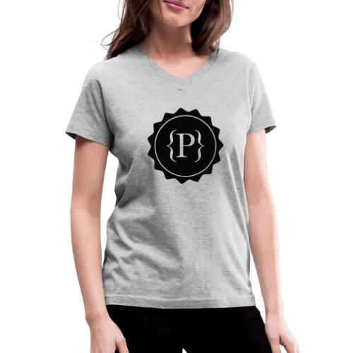 Main Logo Black - Women's V-Neck T-Shirt