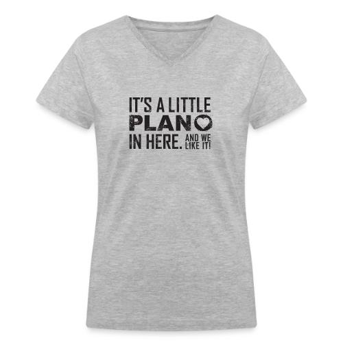 its a little plano tee - Women's V-Neck T-Shirt