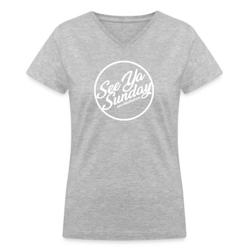 see you white - Women's V-Neck T-Shirt