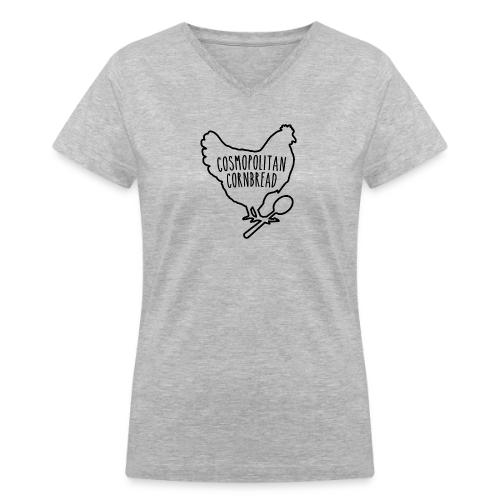 Cosmopolitan Cornbread Hen & Spoon Logo - Women's V-Neck T-Shirt