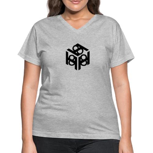 H 8 box logo design - Women's V-Neck T-Shirt