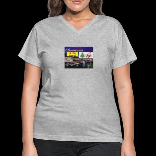 Christmas At The Drive In Logo 2 - Women's V-Neck T-Shirt