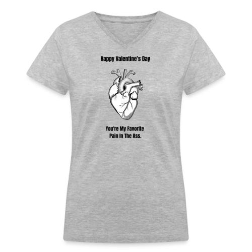 I'm Glad I Swiped Right T-Shirt | Funny Valentine - Women's V-Neck T-Shirt