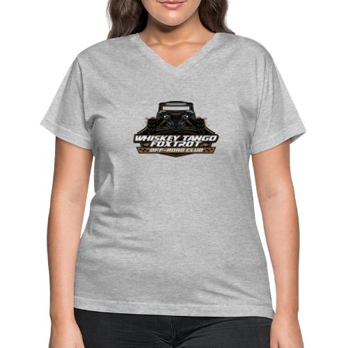 X3 Logo - Coyote Brown w/ Hashtag - Women's V-Neck T-Shirt