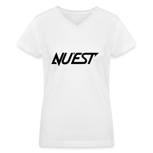 NU'EST Logo in Black Women's V-Neck - Women's V-Neck T-Shirt