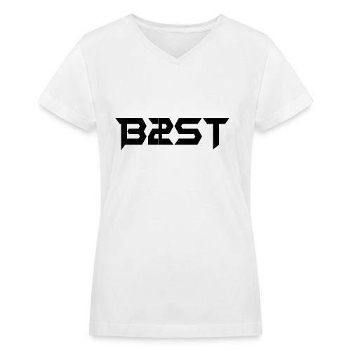 B2ST Logo in Black Women's V-Neck - Women's V-Neck T-Shirt